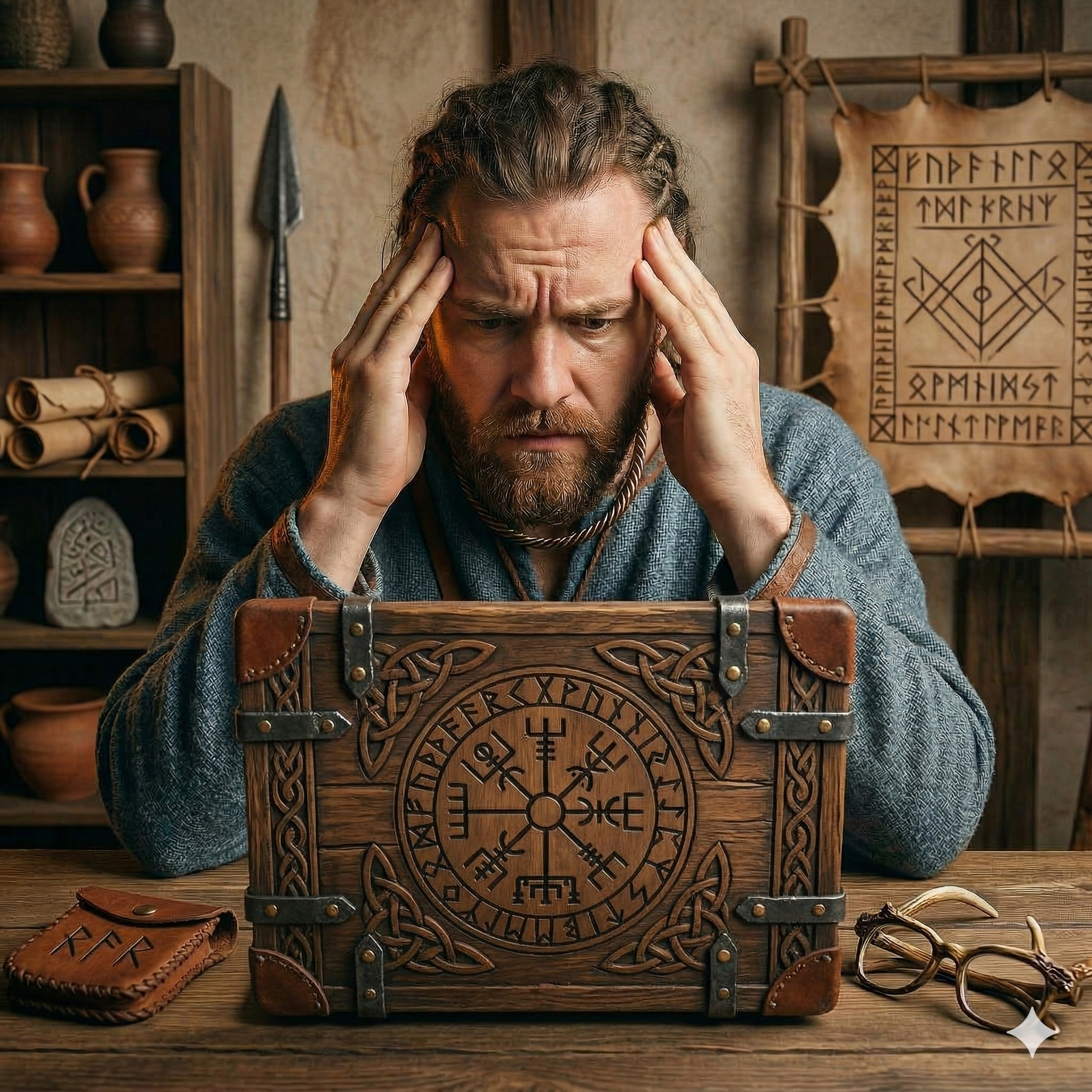 Weary Nord, sad due to tech problems.